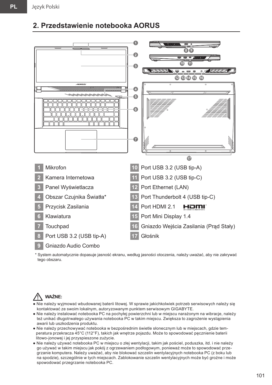 GIGABYTE 15.6" AORUS 15 Gaming Notebook (Black) User Manual | Page 101 / 154