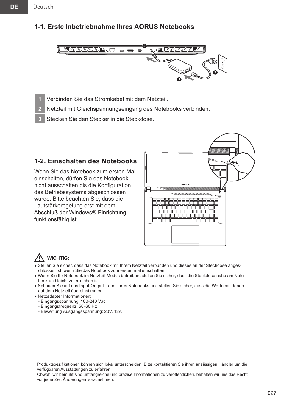 05_aorus 15(x5lbvf)_e-manual_de_v1.0 | GIGABYTE 15.6" AORUS 15 Gaming Notebook (Black) User Manual | Page 27 / 154