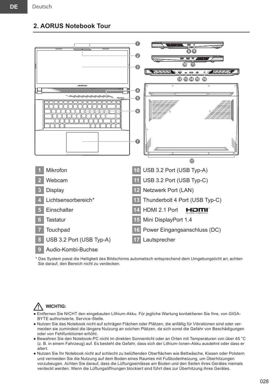 GIGABYTE 15.6" AORUS 15 Gaming Notebook (Black) User Manual | Page 28 / 154