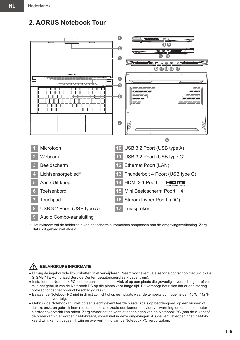 GIGABYTE 15.6" AORUS 15 Gaming Notebook (Black) User Manual | Page 95 / 154