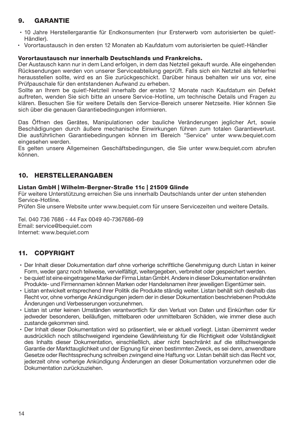 be quiet! 1600W Dark Power Pro 13 80 PLUS Titanium Power Supply User Manual | Page 14 / 48