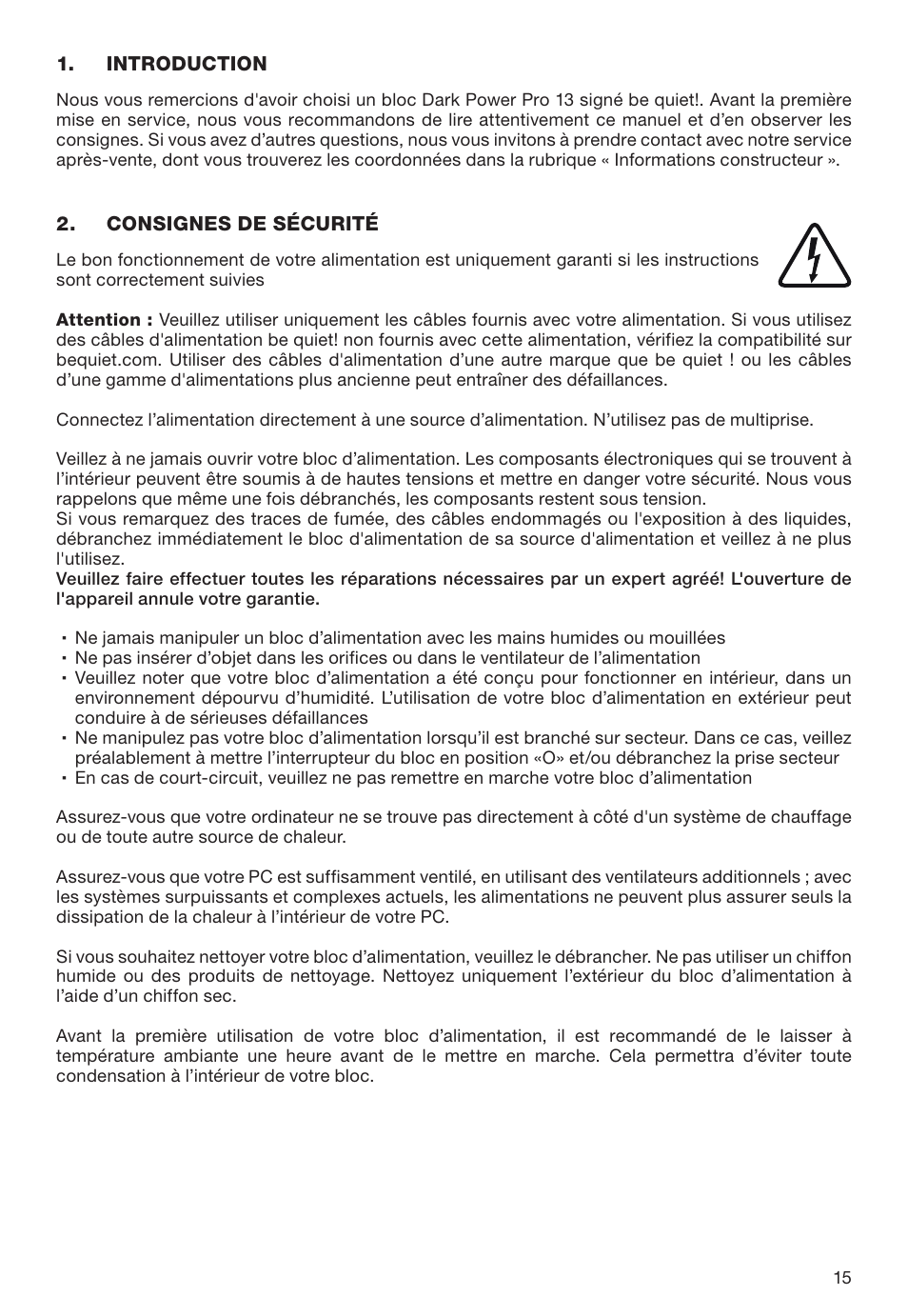 be quiet! 1600W Dark Power Pro 13 80 PLUS Titanium Power Supply User Manual | Page 15 / 48