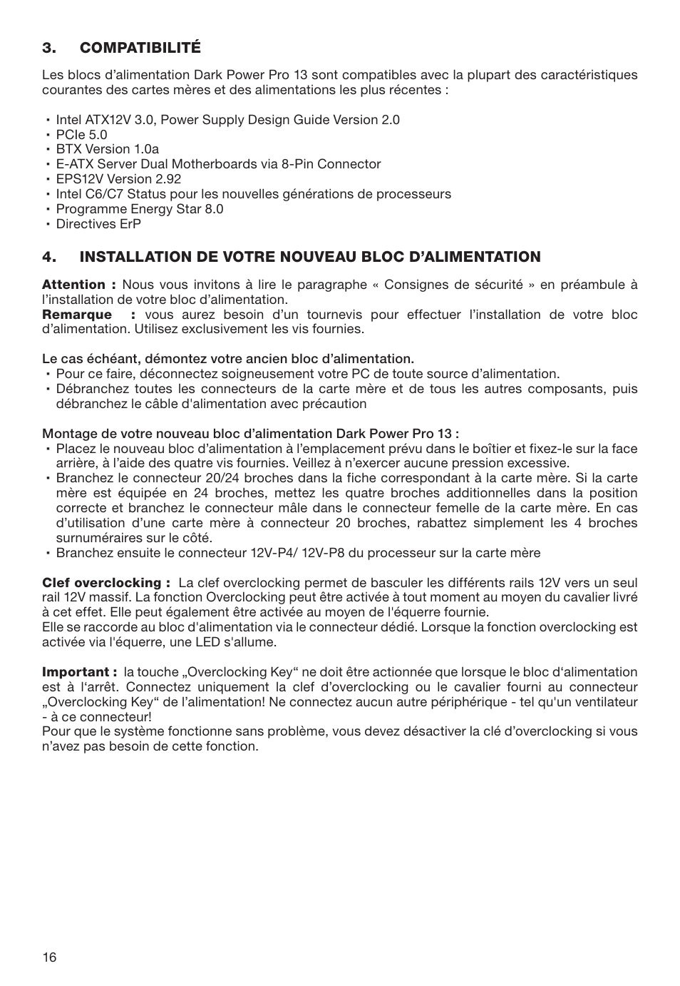 be quiet! 1600W Dark Power Pro 13 80 PLUS Titanium Power Supply User Manual | Page 16 / 48