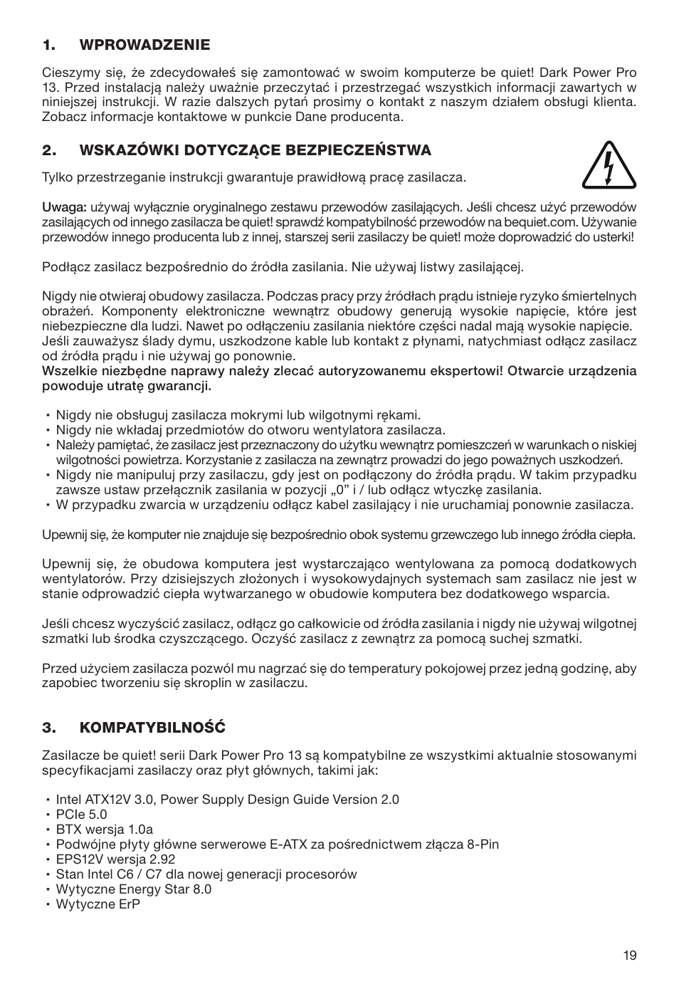 be quiet! 1600W Dark Power Pro 13 80 PLUS Titanium Power Supply User Manual | Page 19 / 48