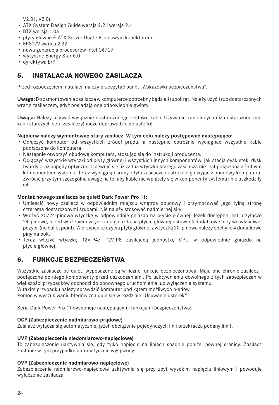be quiet! Dark Power Pro 11 650W 80 Plus Platinum Modular Power Supply User Manual | Page 24 / 48