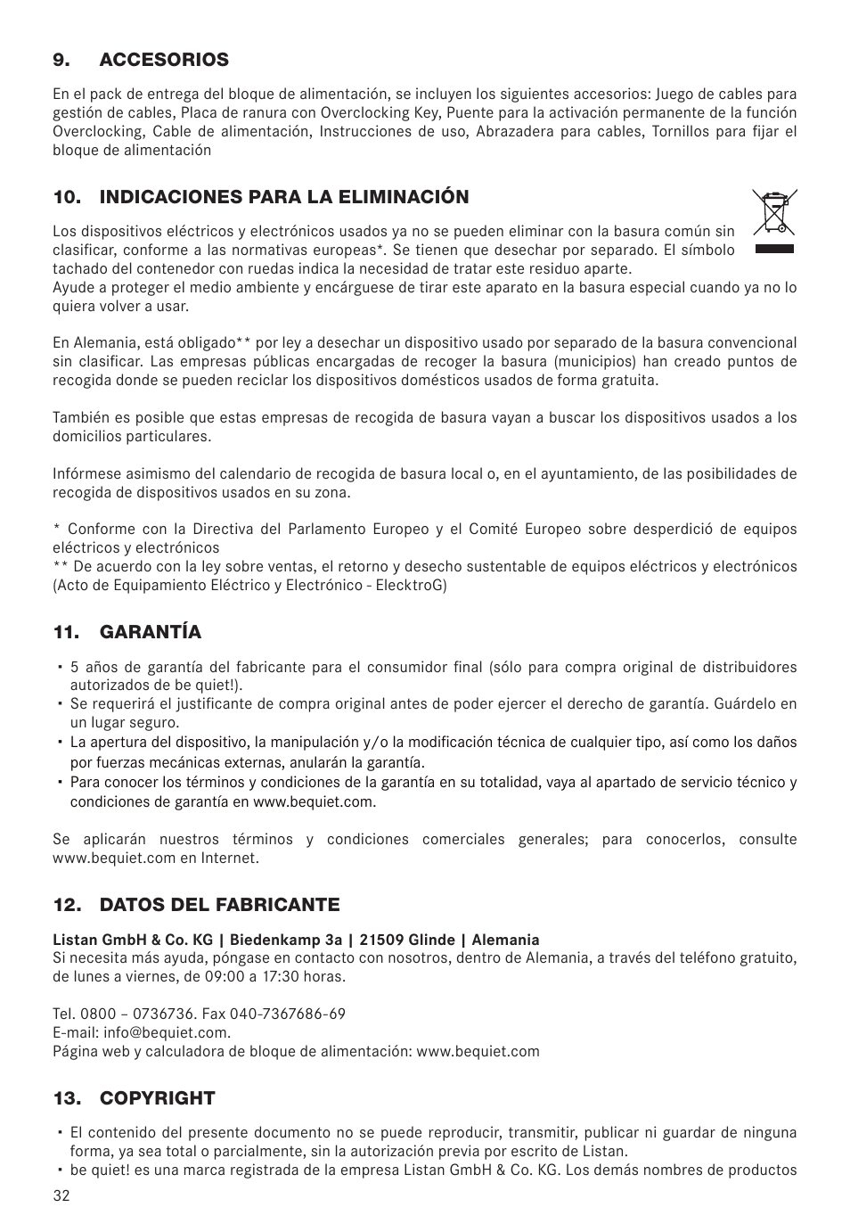be quiet! Dark Power Pro 11 650W 80 Plus Platinum Modular Power Supply User Manual | Page 32 / 48
