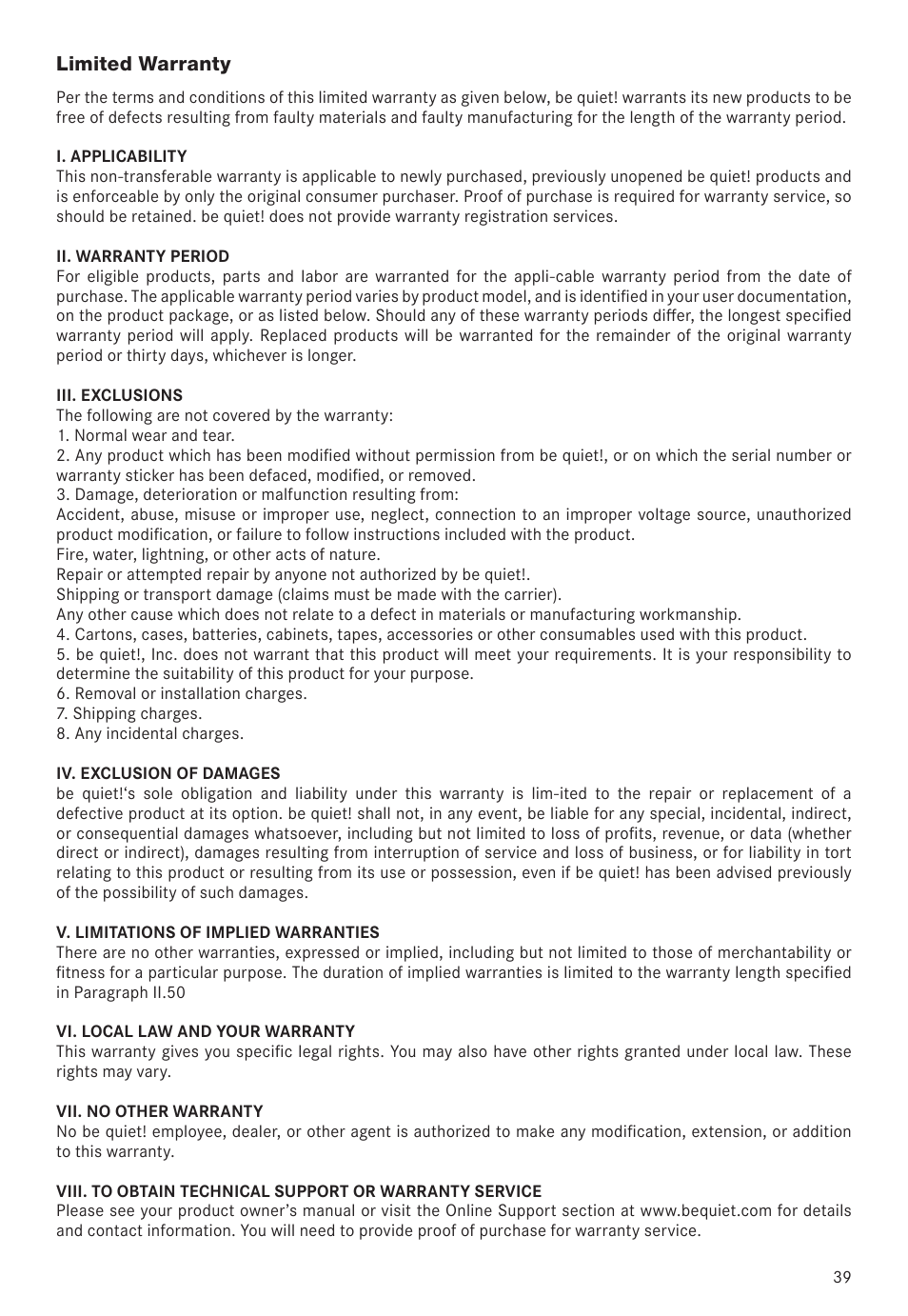 be quiet! Dark Power Pro 11 650W 80 Plus Platinum Modular Power Supply User Manual | Page 39 / 48