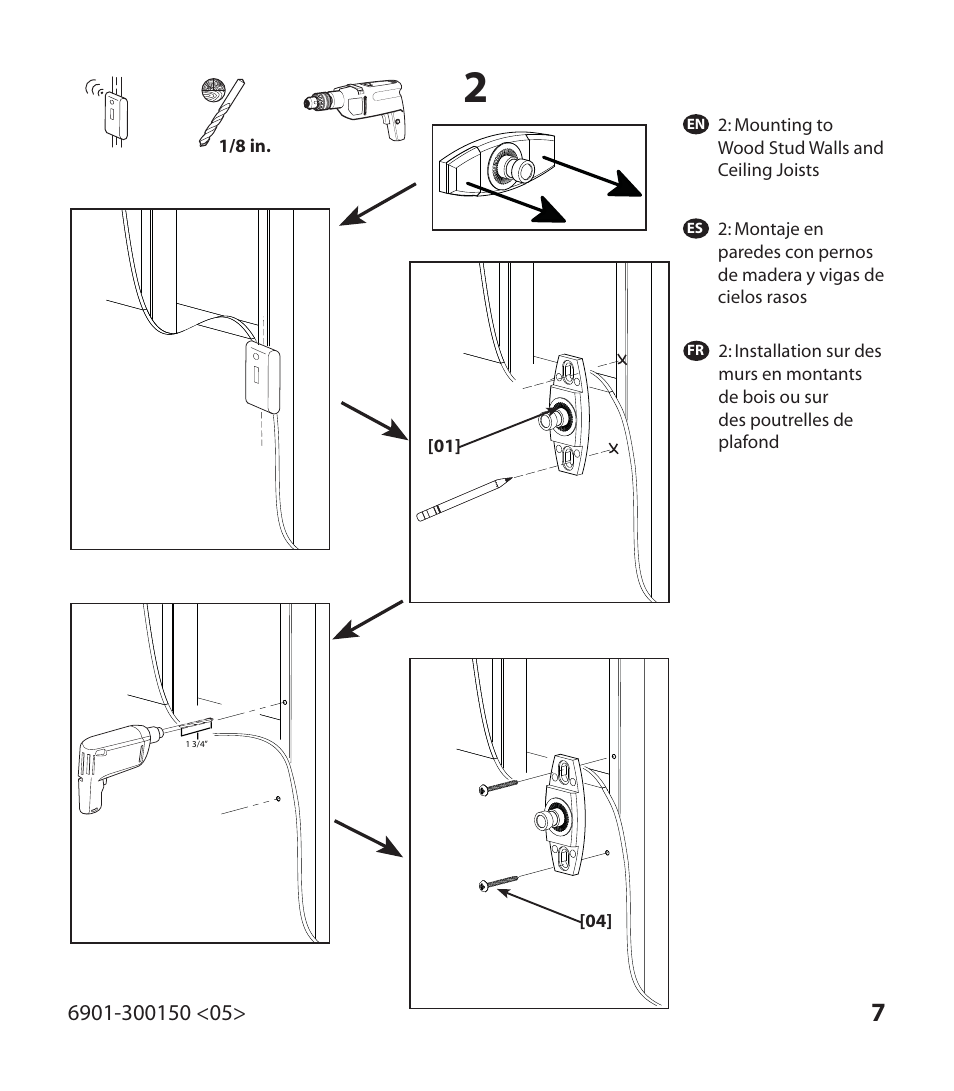 SANUS WMS3B Wall/Ceiling Mount Bracket for Satellite Speakers (Pair, Black) User Manual | Page 7 / 12