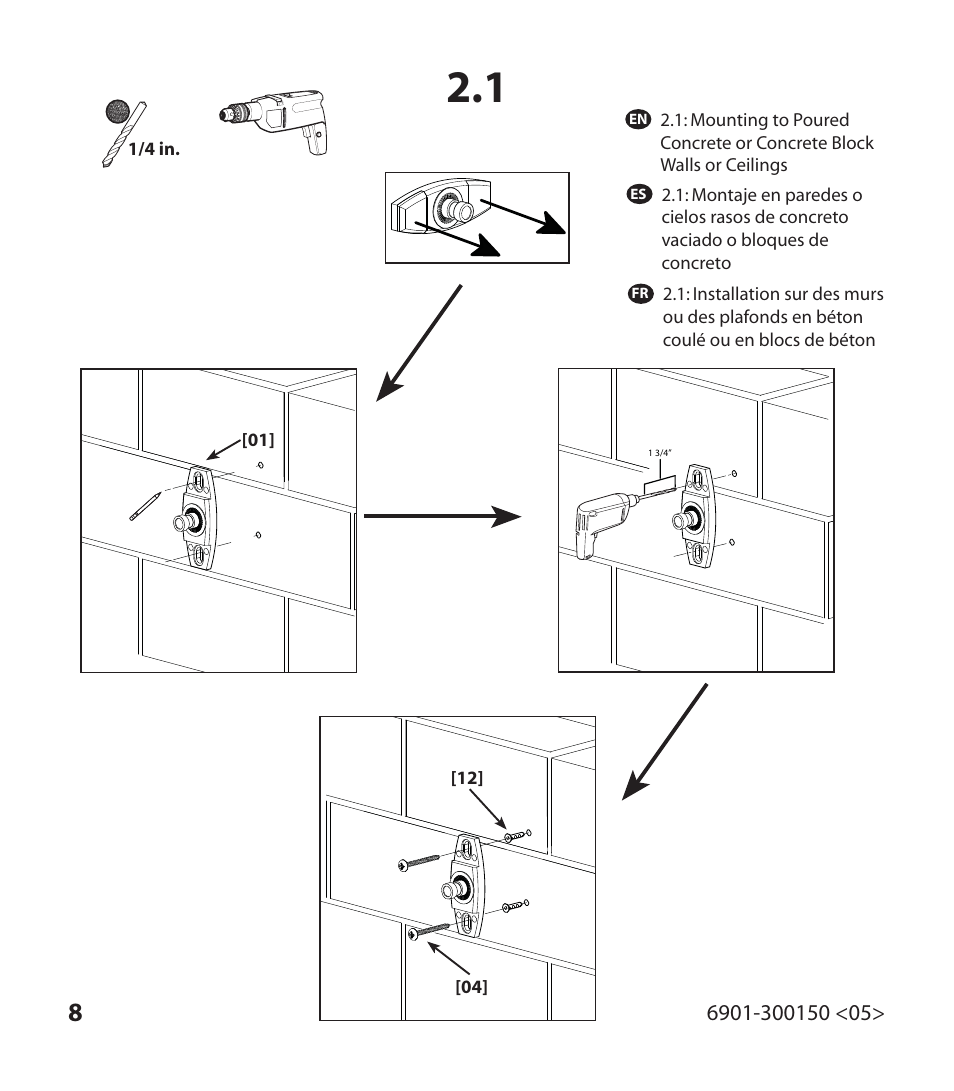 SANUS WMS3B Wall/Ceiling Mount Bracket for Satellite Speakers (Pair, Black) User Manual | Page 8 / 12