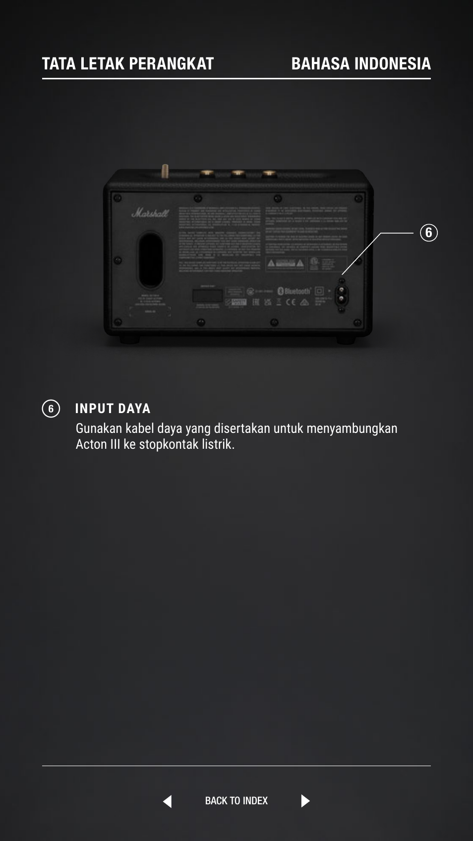 Tata letak perangkat bahasa indonesia | Marshall Acton III Bluetooth Speaker System (Black) User Manual | Page 133 / 304