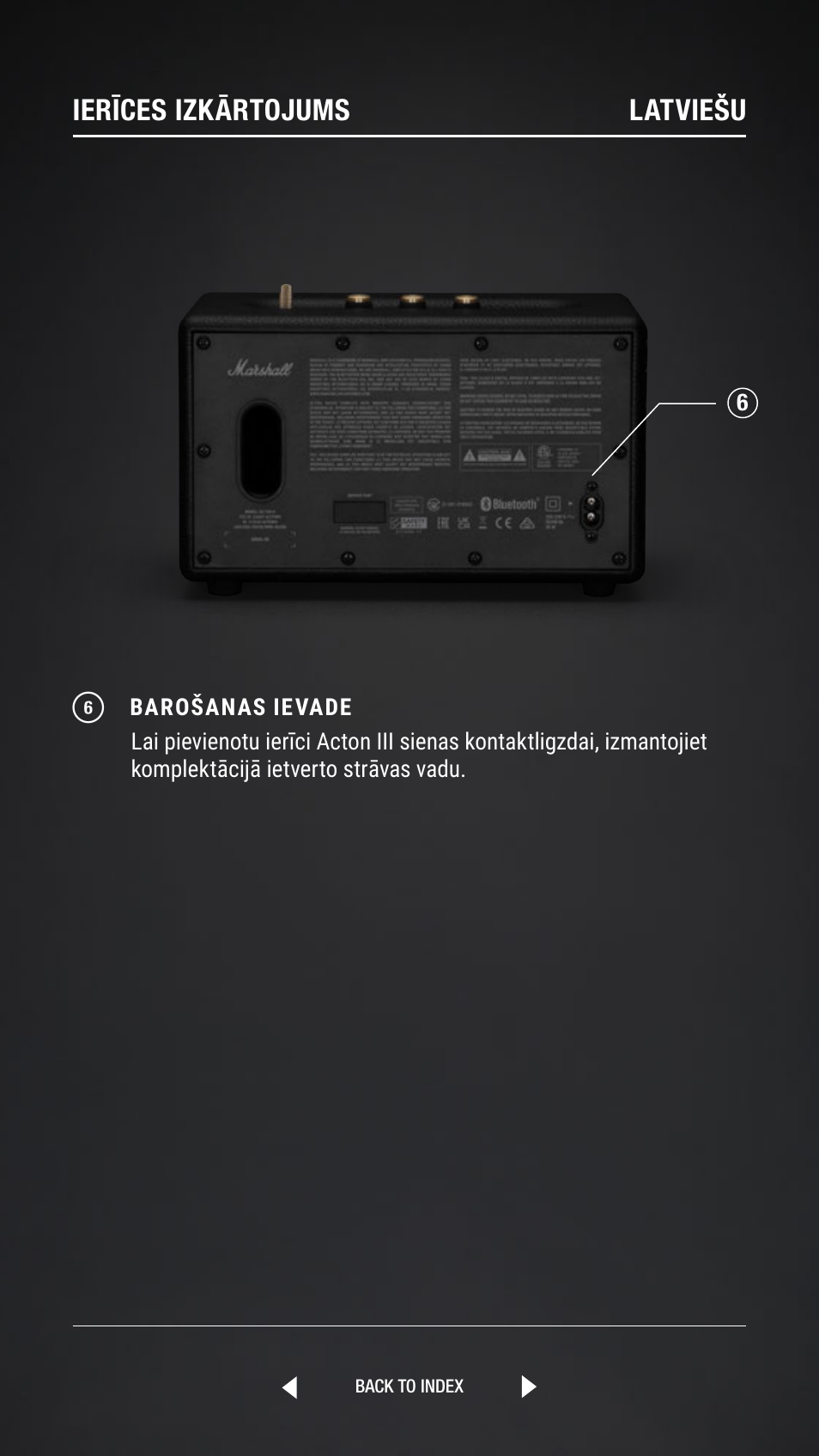 Ierīces izkārtojums latviešu | Marshall Acton III Bluetooth Speaker System (Black) User Manual | Page 166 / 304