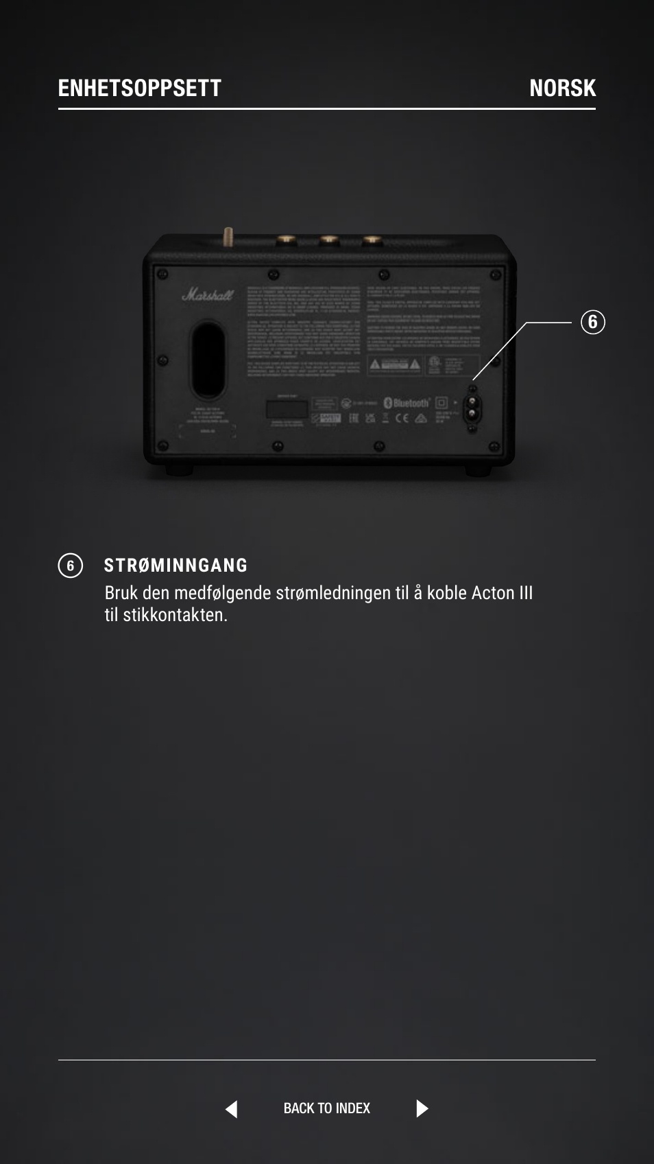 Enhetsoppsett norsk | Marshall Acton III Bluetooth Speaker System (Black) User Manual | Page 183 / 304