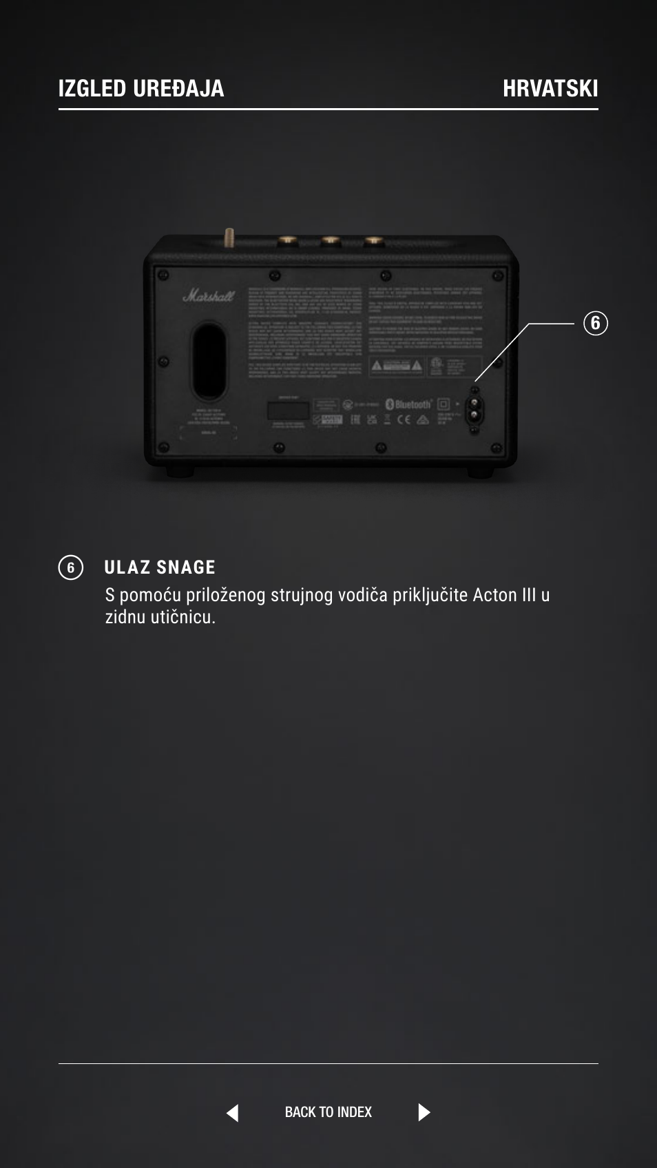 Izgled uređaja hrvatski | Marshall Acton III Bluetooth Speaker System (Black) User Manual | Page 31 / 304