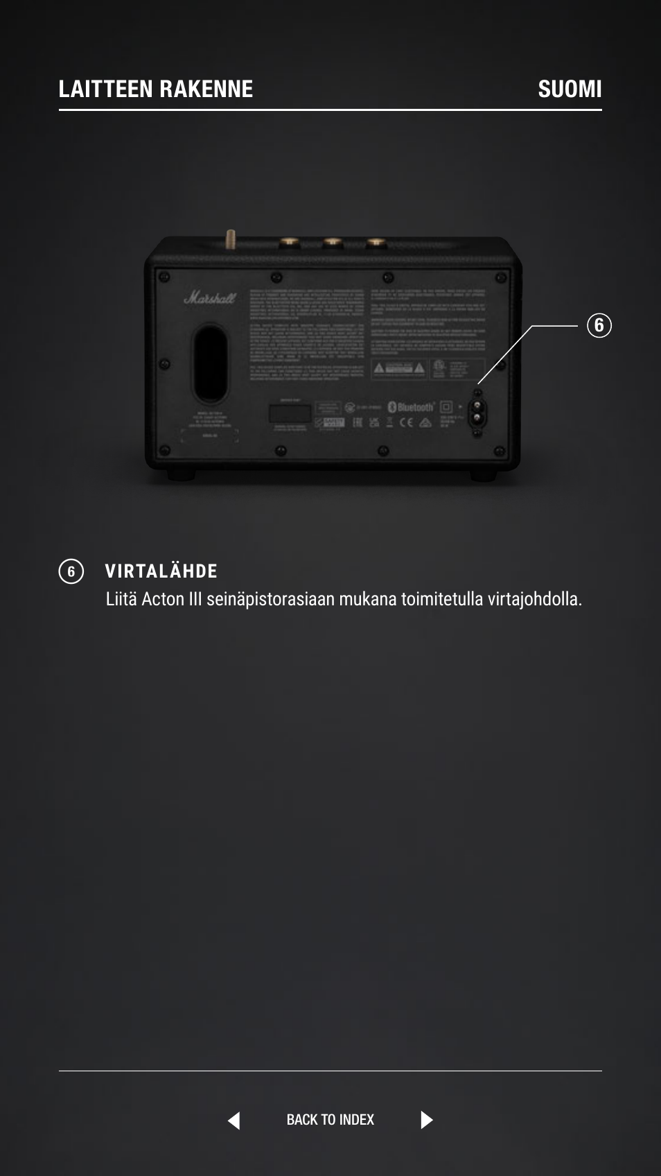 Laitteen rakenne suomi | Marshall Acton III Bluetooth Speaker System (Black) User Manual | Page 81 / 304