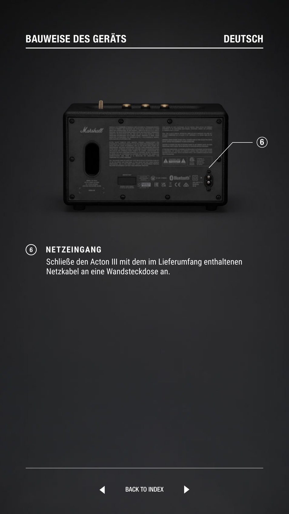 Bauweise des geräts deutsch | Marshall Acton III Bluetooth Speaker System (Black) User Manual | Page 98 / 304