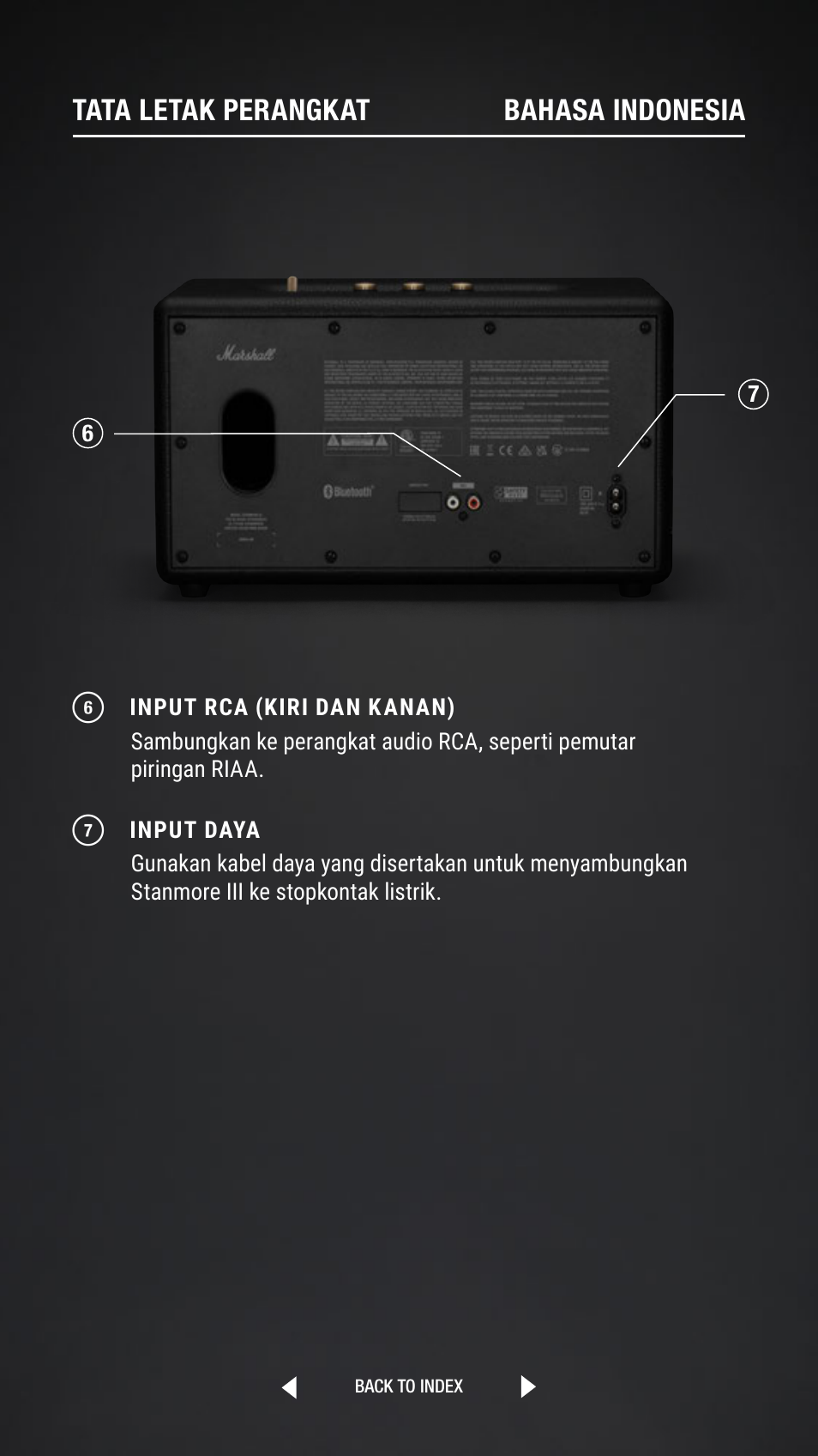 Tata letak perangkat bahasa indonesia | Marshall Stanmore III Bluetooth Speaker System (Black) User Manual | Page 134 / 307
