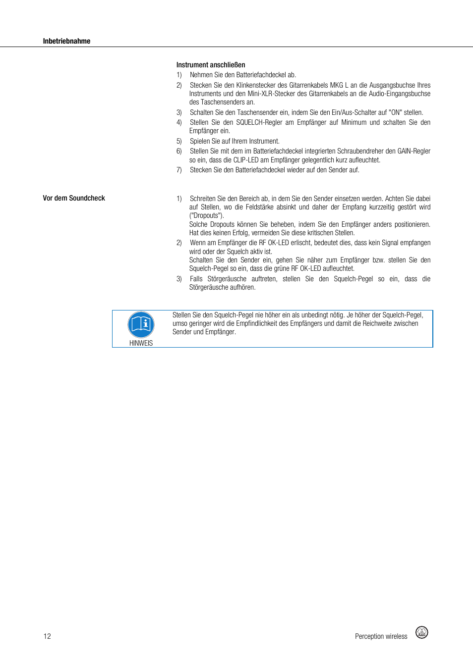 Akg Perception Wireless Presenter Set - Frequency A / 530 - 560MHz User Manual | Page 12 / 98