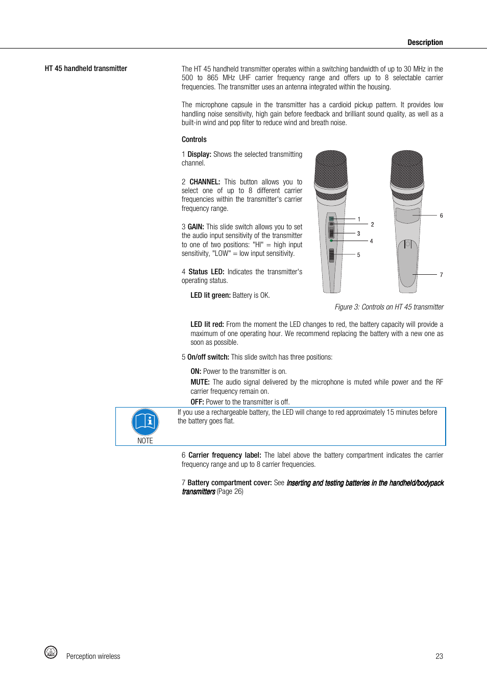 Akg Perception Wireless Presenter Set - Frequency A / 530 - 560MHz User Manual | Page 23 / 98