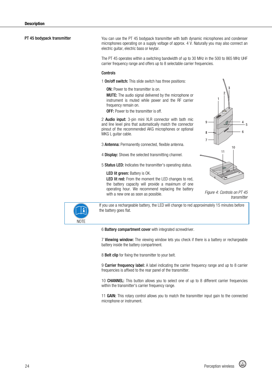 Akg Perception Wireless Presenter Set - Frequency A / 530 - 560MHz User Manual | Page 24 / 98