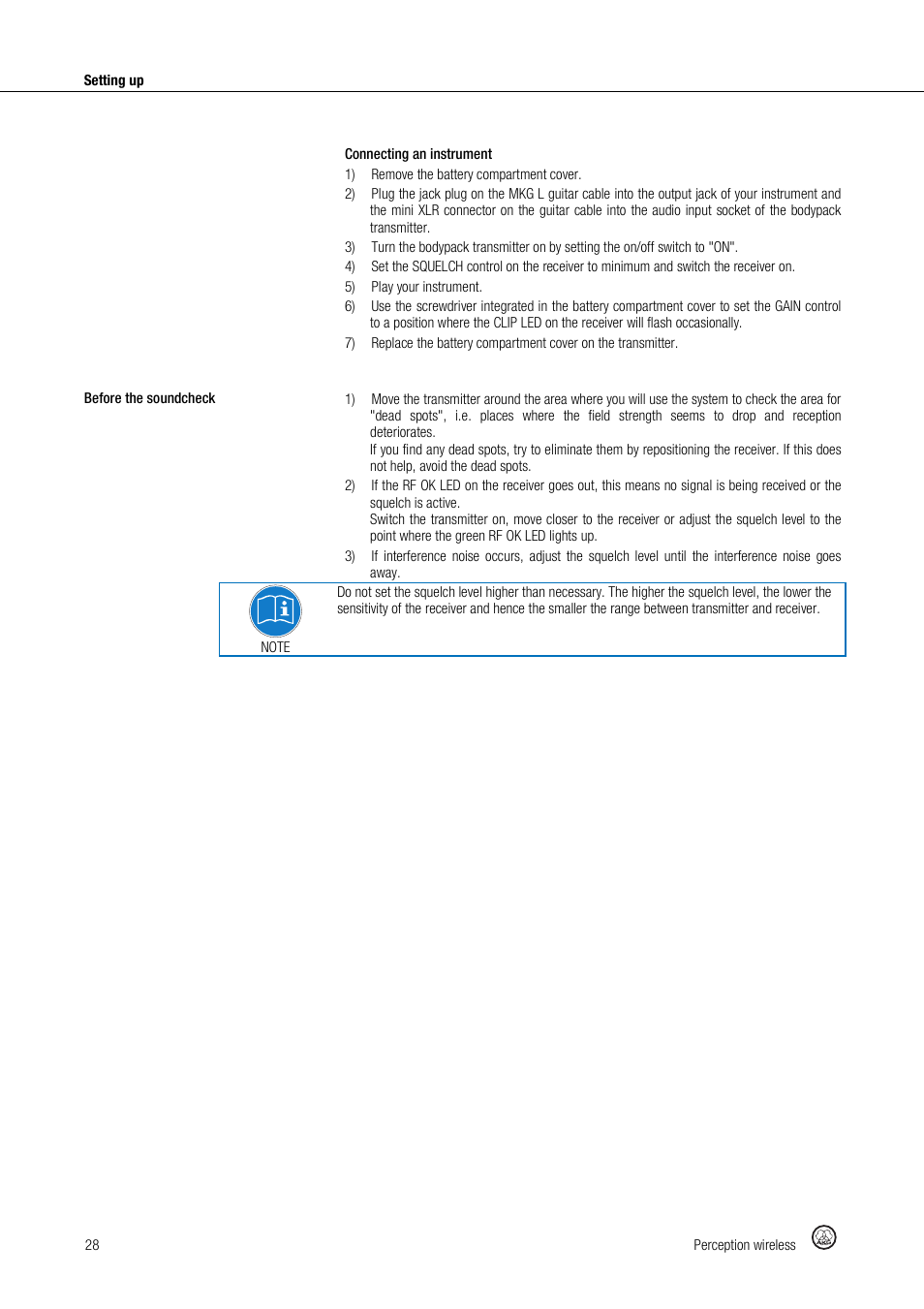 Akg Perception Wireless Presenter Set - Frequency A / 530 - 560MHz User Manual | Page 28 / 98