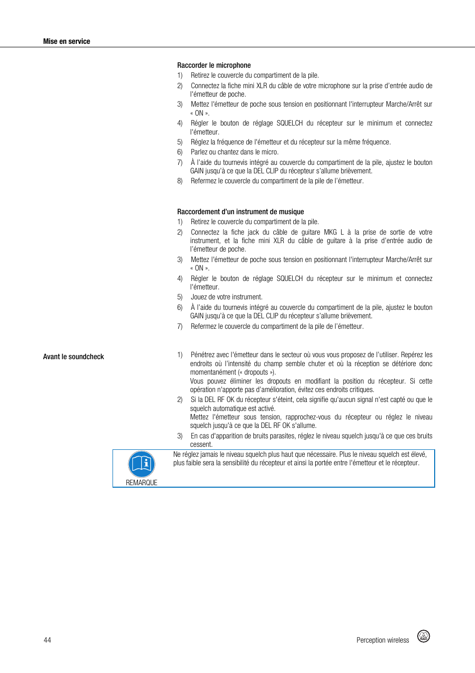 Akg Perception Wireless Presenter Set - Frequency A / 530 - 560MHz User Manual | Page 44 / 98