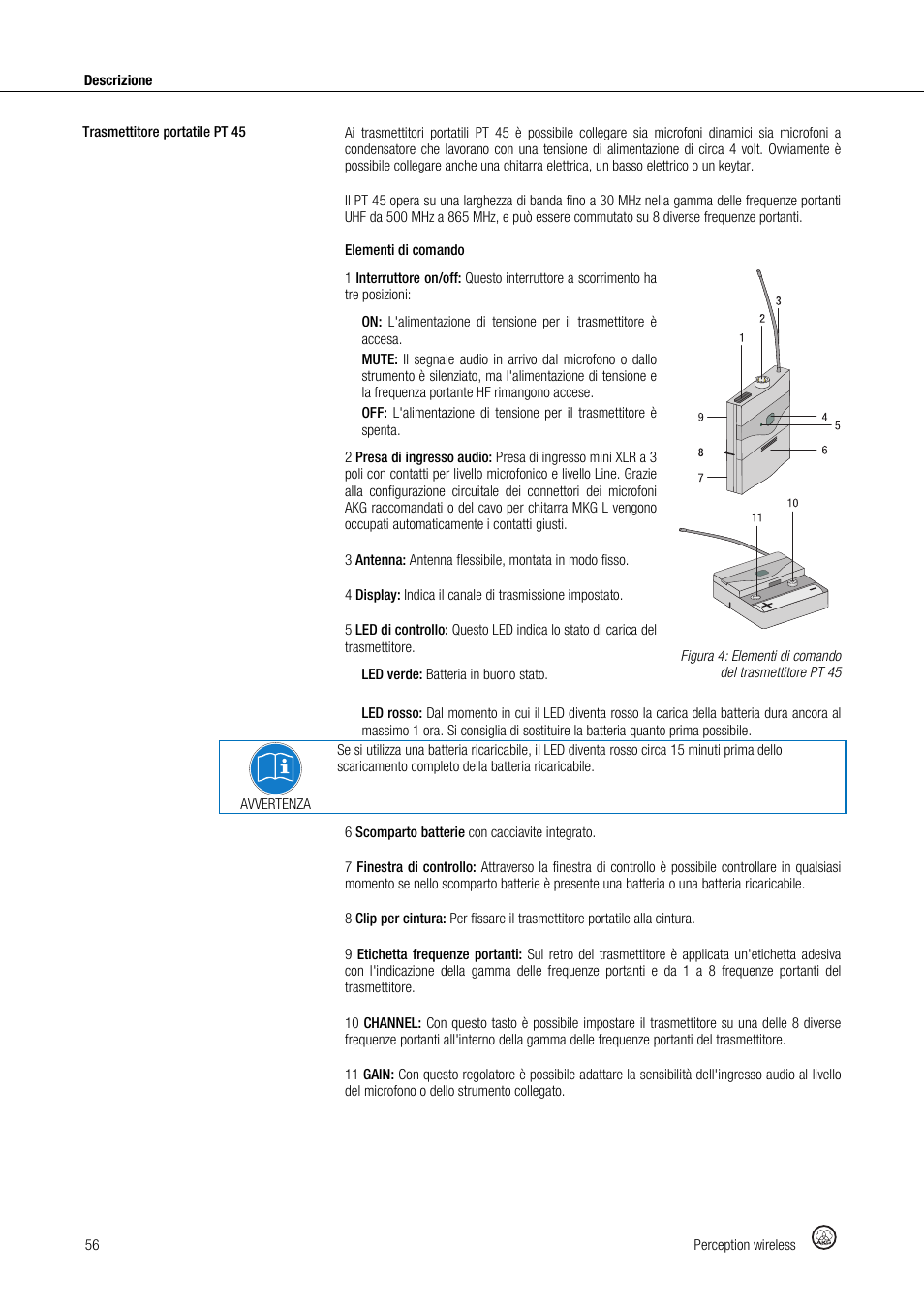Akg Perception Wireless Presenter Set - Frequency A / 530 - 560MHz User Manual | Page 56 / 98