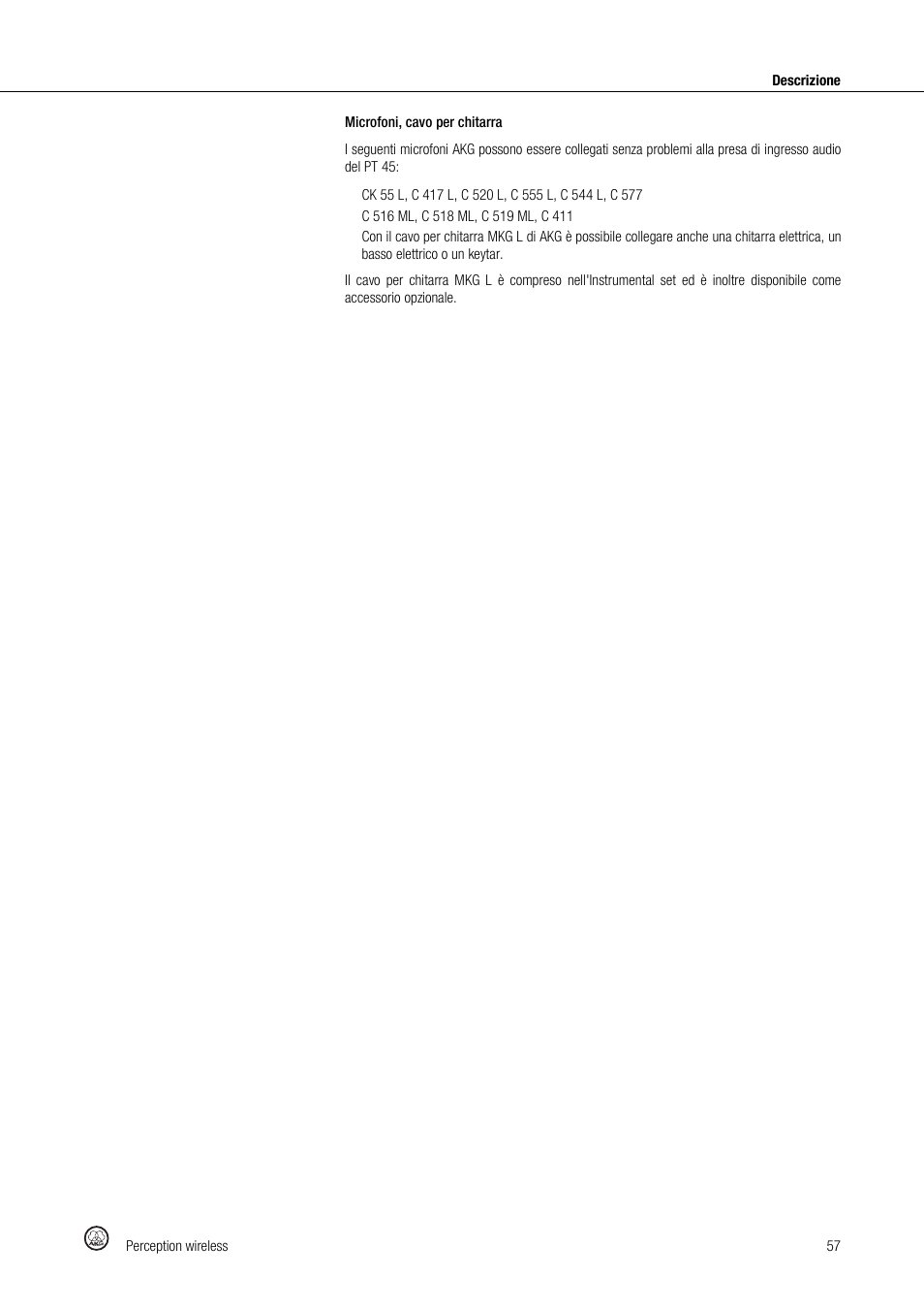 Akg Perception Wireless Presenter Set - Frequency A / 530 - 560MHz User Manual | Page 57 / 98