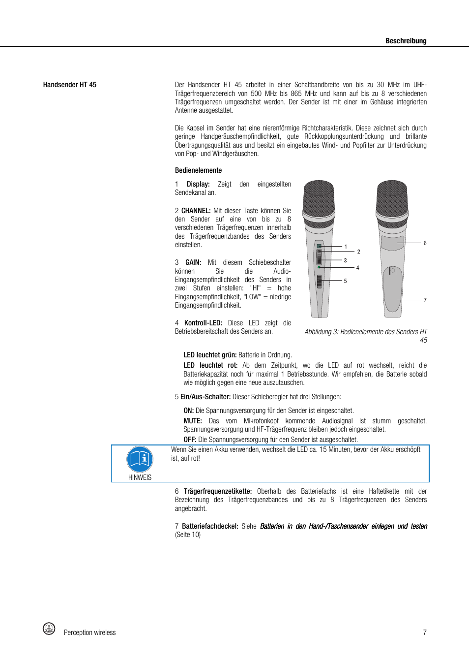 Akg Perception Wireless Presenter Set - Frequency A / 530 - 560MHz User Manual | Page 7 / 98