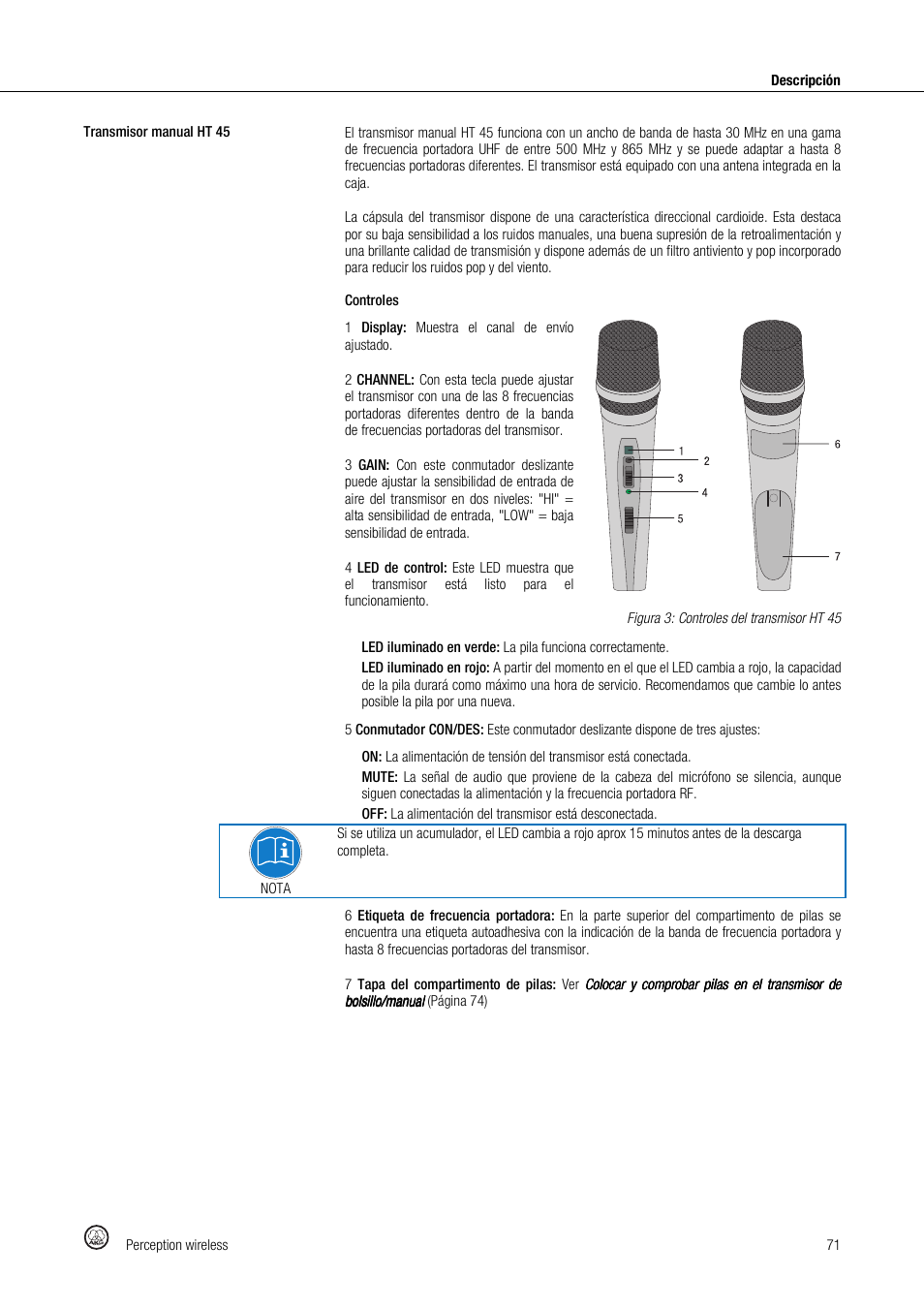 Akg Perception Wireless Presenter Set - Frequency A / 530 - 560MHz User Manual | Page 71 / 98