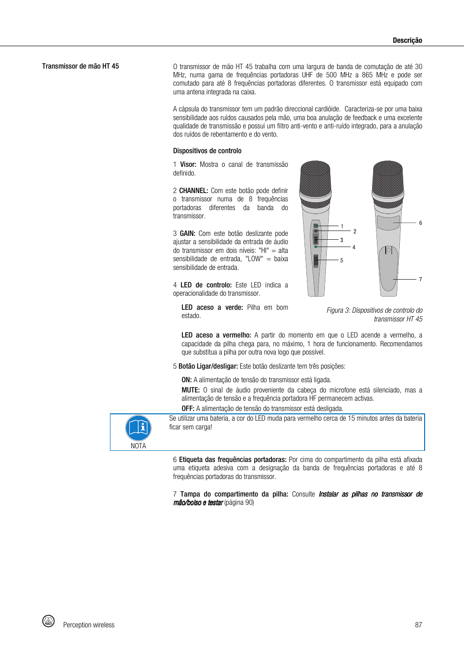 Akg Perception Wireless Presenter Set - Frequency A / 530 - 560MHz User Manual | Page 87 / 98