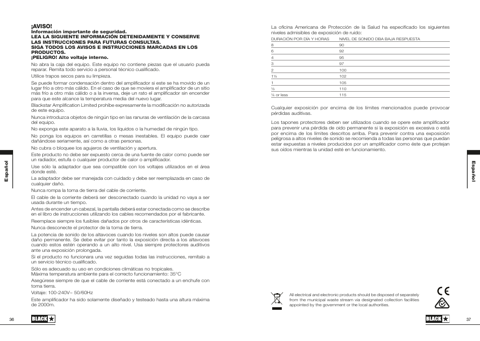 Aviso | Blackstar Dept. 10 Dual-Drive Pedal User Manual | Page 19 / 34