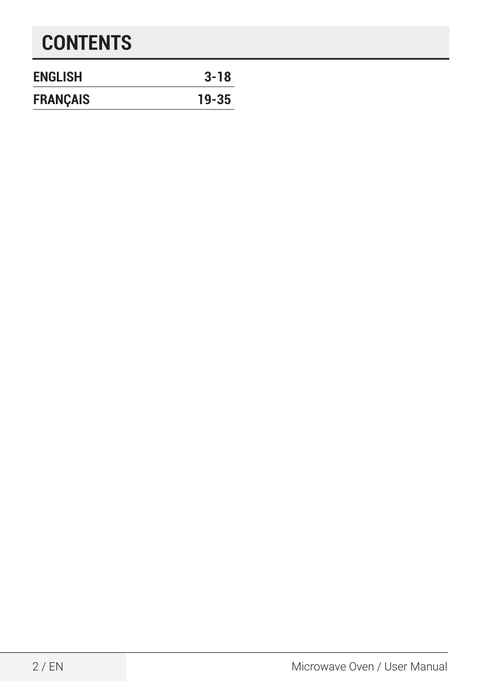 Beko 2.2 cu. ft. Countertop Microwave Oven Owners Guide User Manual | Page 2 / 36