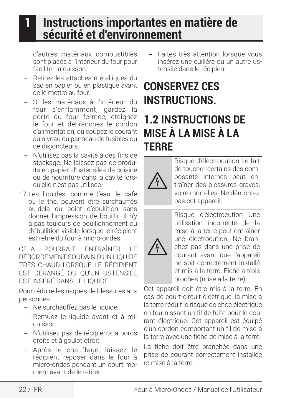Beko 2.2 cu. ft. Countertop Microwave Oven Owners Guide User Manual | Page 22 / 36