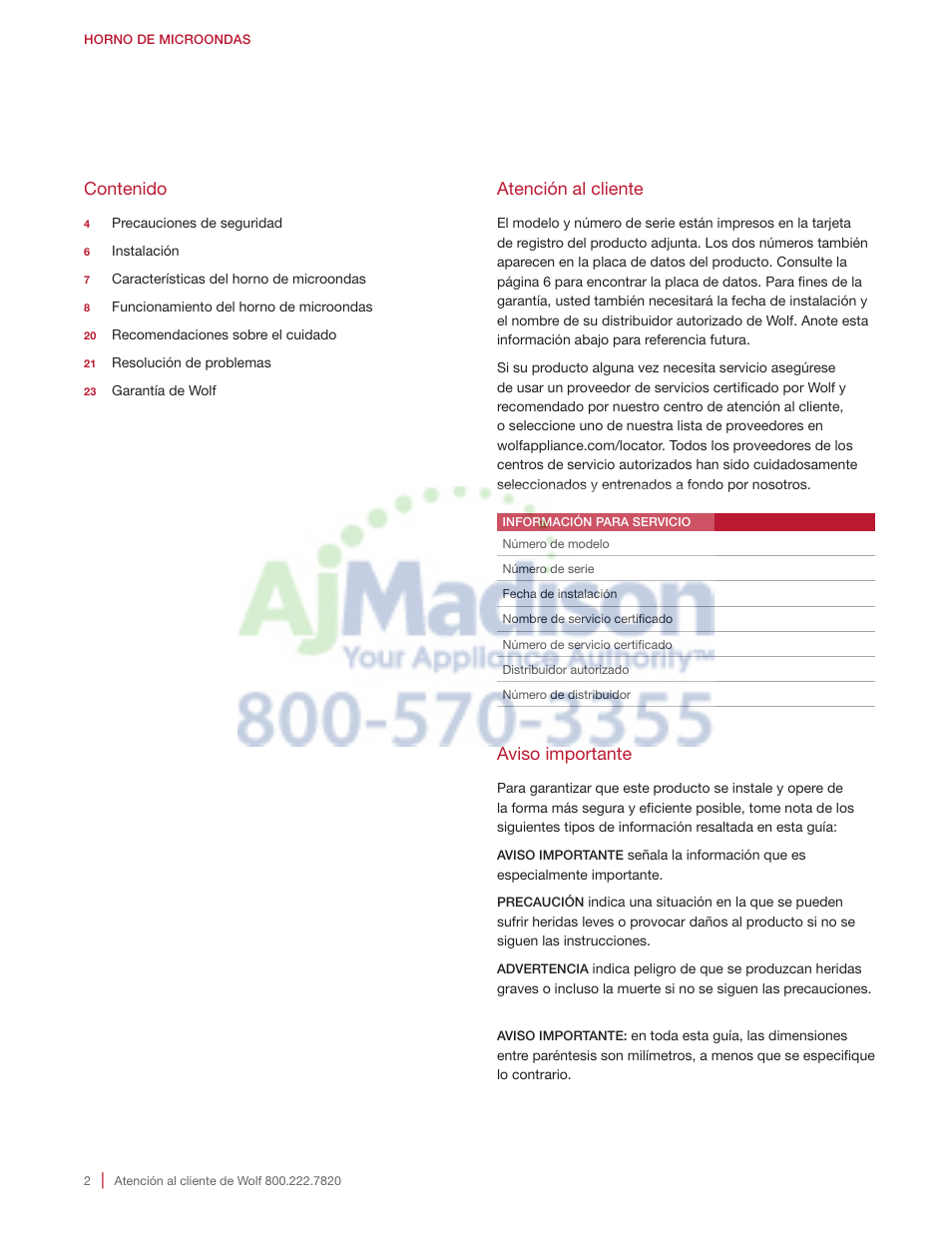 Wolf 2.0 cu. ft. Countertop Microwave Oven Use and Care Guide User Manual | Page 24 / 68