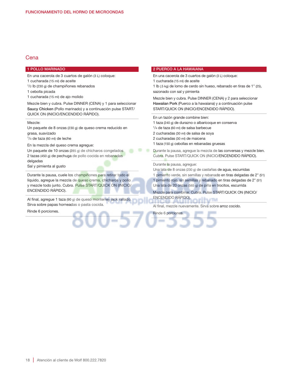 Cena | Wolf 2.0 cu. ft. Countertop Microwave Oven Use and Care Guide User Manual | Page 40 / 68