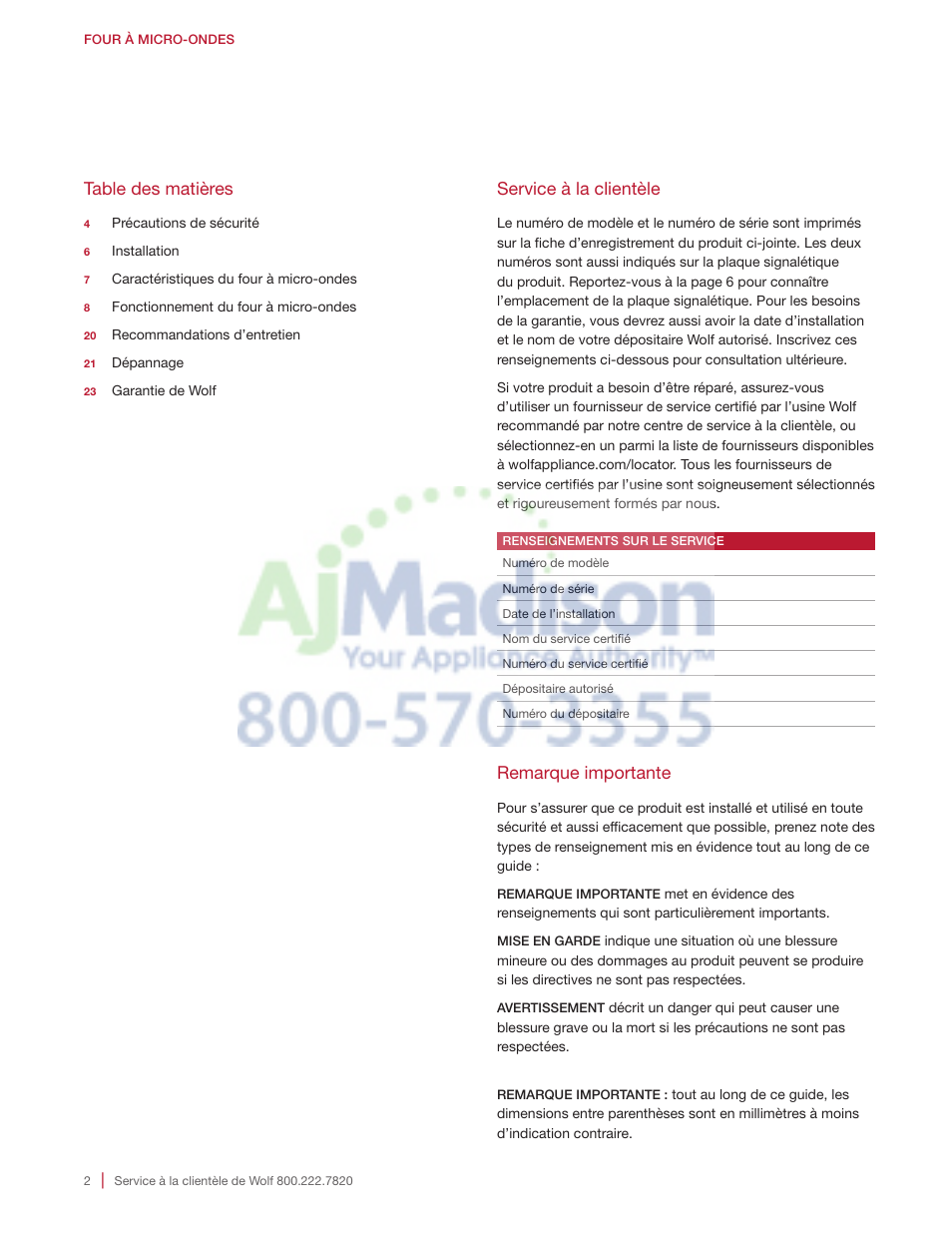 Wolf 2.0 cu. ft. Countertop Microwave Oven Use and Care Guide User Manual | Page 46 / 68