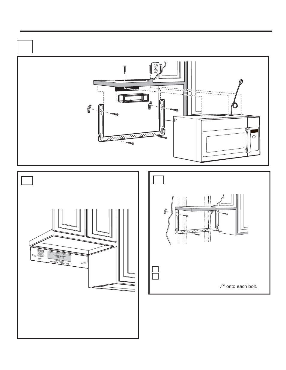 Outside back exhaust, Installation instructions, Installation overview | Attach the mounting plate to the wall b2 | GE Profile Advantium Series 30 Inch Over-the-Range Microwave Oven Installation Guide User Manual | Page 15 / 48
