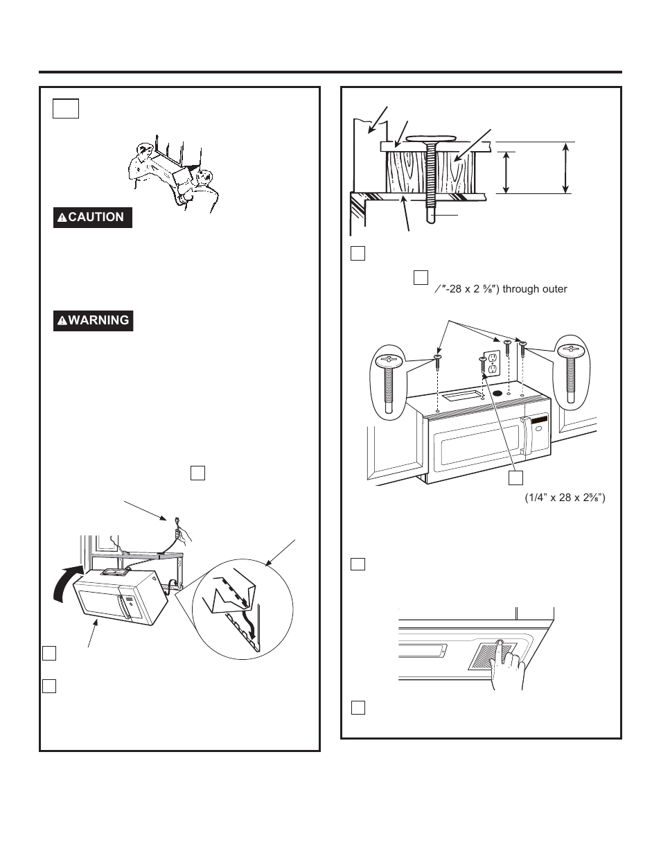 Installation instructions, Mount the oven b5, Caution | Warning, Attach the oven to the top cabinet | GE Profile Advantium Series 30 Inch Over-the-Range Microwave Oven Installation Guide User Manual | Page 18 / 48