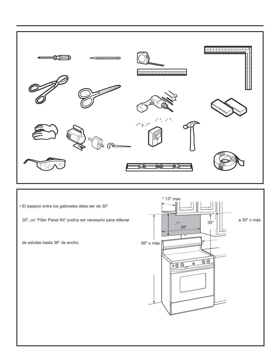 Espacio de montaje | GE Profile Advantium Series 30 Inch Over-the-Range Microwave Oven Installation Guide User Manual | Page 31 / 48