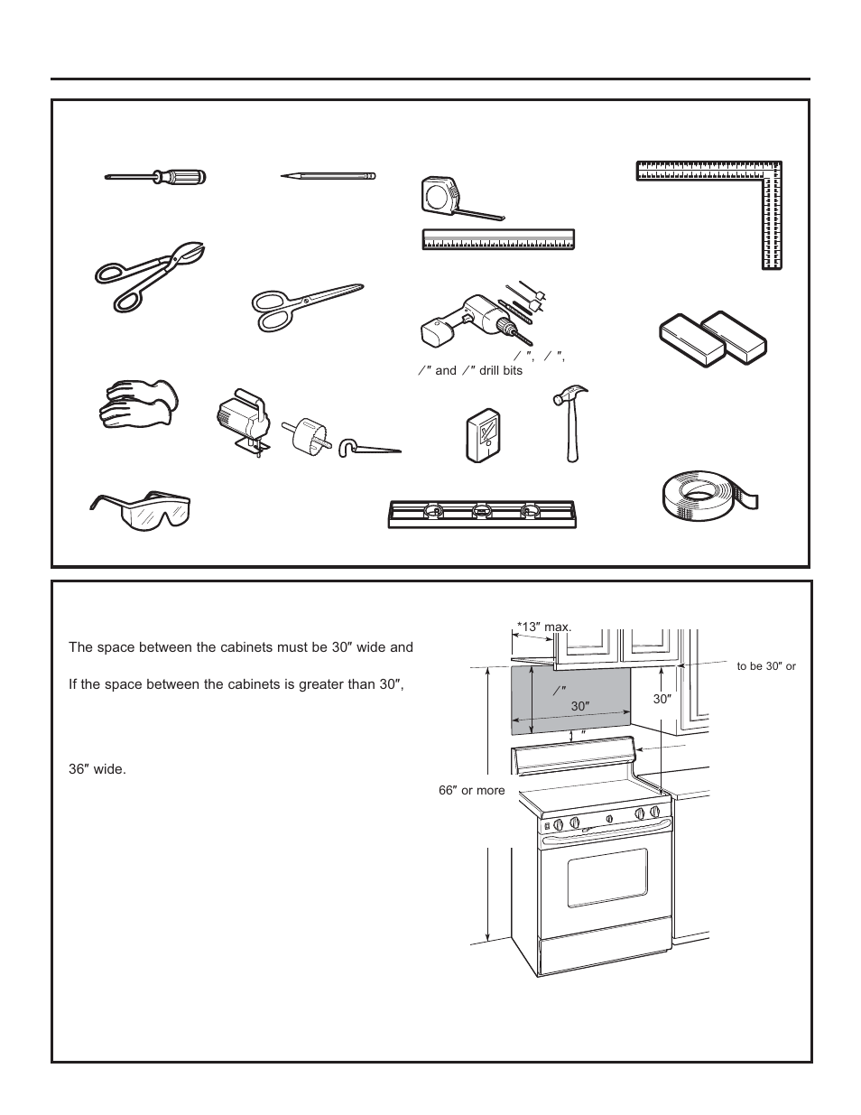 Mounting space, Installation instructions tools you will need | GE Profile Advantium Series 30 Inch Over-the-Range Microwave Oven Installation Guide User Manual | Page 7 / 48