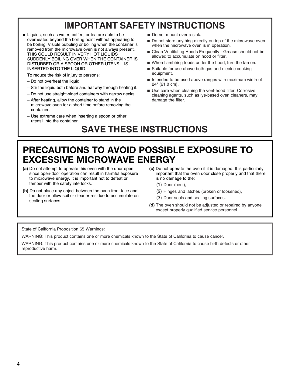 Whirlpool 24 Inch Over-the-Range Microwave Hood Combo Owner's Manual User Manual | Page 4 / 27