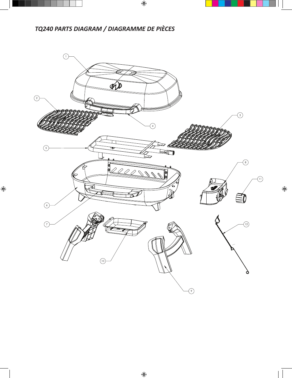 Tq240 parts diagram / diagramme de pièces | Napoleon Travel Q Series 26 Inch TravelQ™ 240 Portable Gas Grill Manual User Manual | Page 29 / 32
