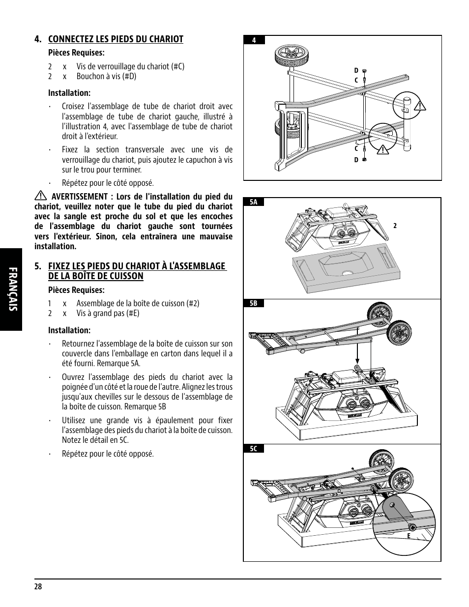 Français | Pit Boss 45 Inch Portable Gas Grill Owners Guide User Manual | Page 28 / 40