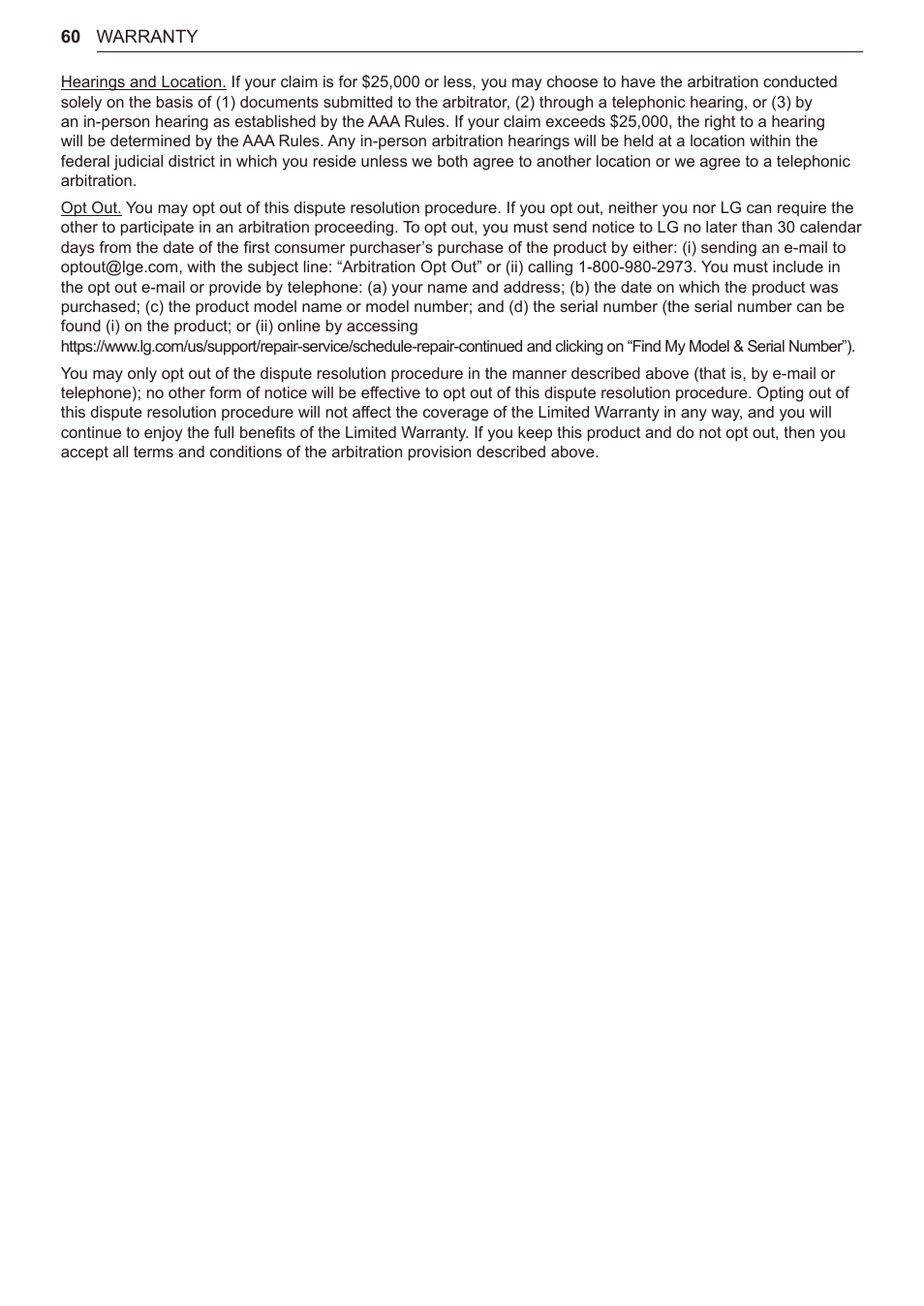 LG TurboSteam Series 27 Inch Electric Dryer User Manual and Installation Guide User Manual | Page 60 / 124