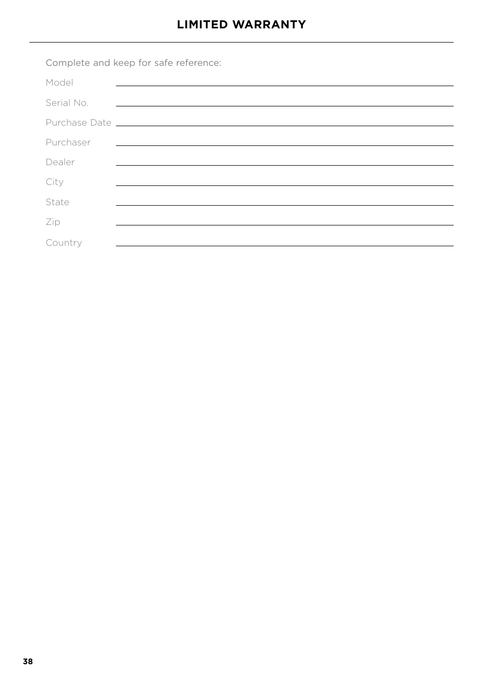 Limited warranty | Fisher & Paykel 24 Inch Condensing Dryer Install Guide User Manual | Page 40 / 84