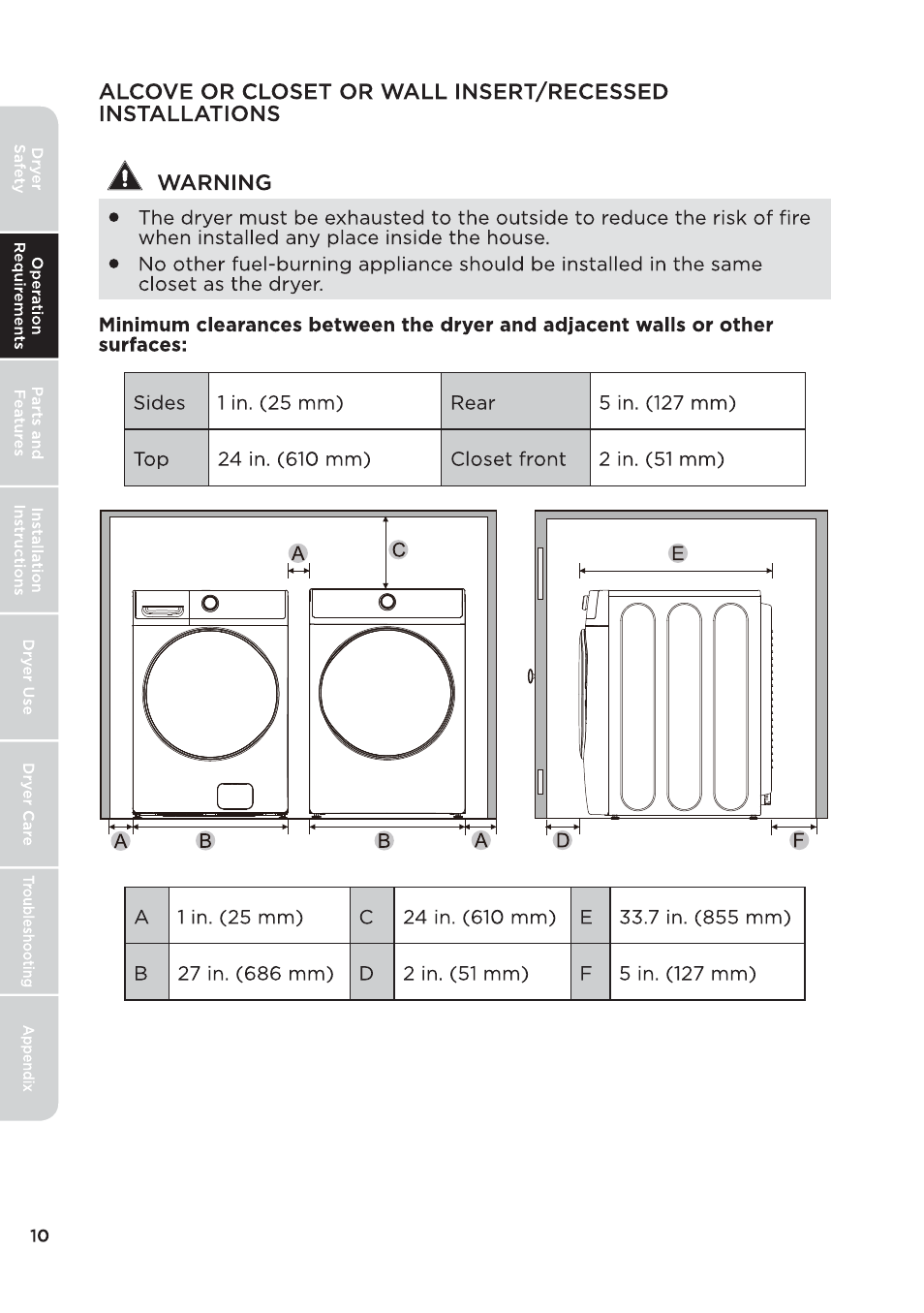 页 10 | MIDEA 27 Inch Electric Dryer Owner's Manual User Manual | Page 10 / 104