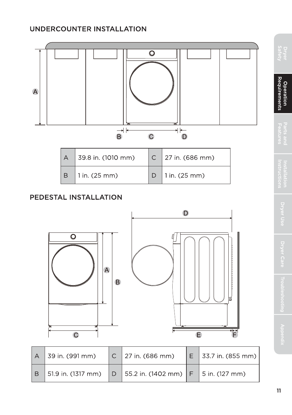 页 11 | MIDEA 27 Inch Electric Dryer Owner's Manual User Manual | Page 11 / 104