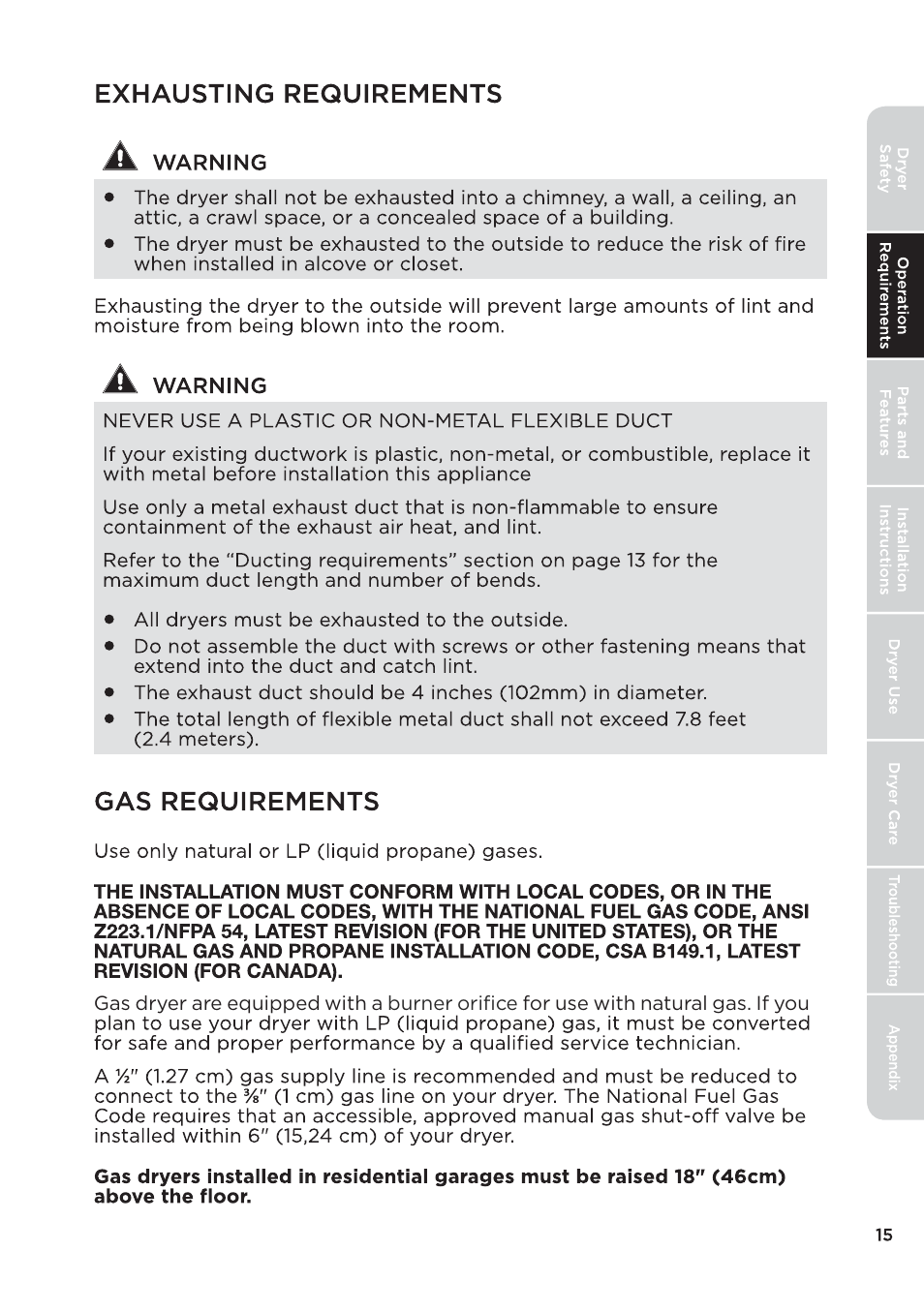 页 15 | MIDEA 27 Inch Electric Dryer Owner's Manual User Manual | Page 15 / 104