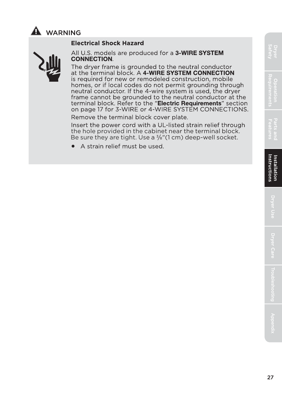 页 27 | MIDEA 27 Inch Electric Dryer Owner's Manual User Manual | Page 27 / 104
