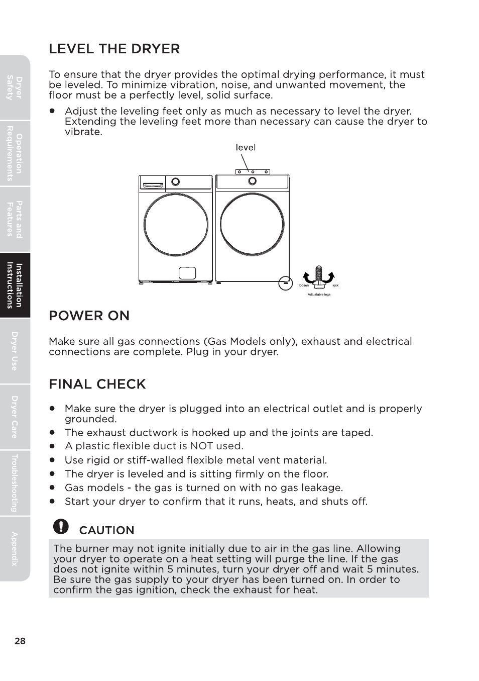 页 28 | MIDEA 27 Inch Electric Dryer Owner's Manual User Manual | Page 28 / 104
